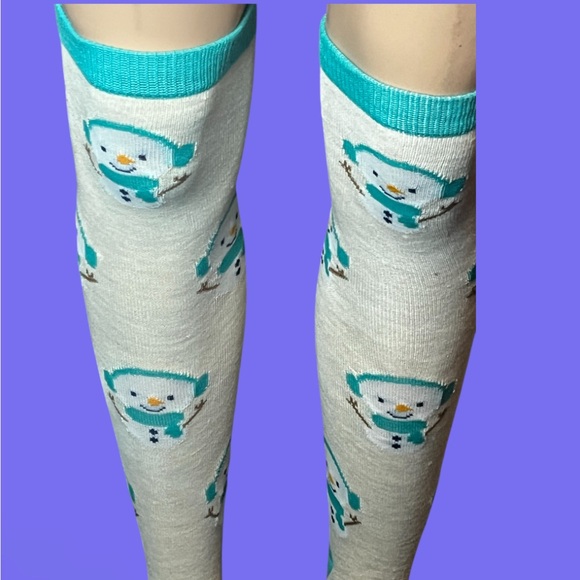 Holiday Snowman Knee High Novelty Socks NWT - Picture 2 of 9